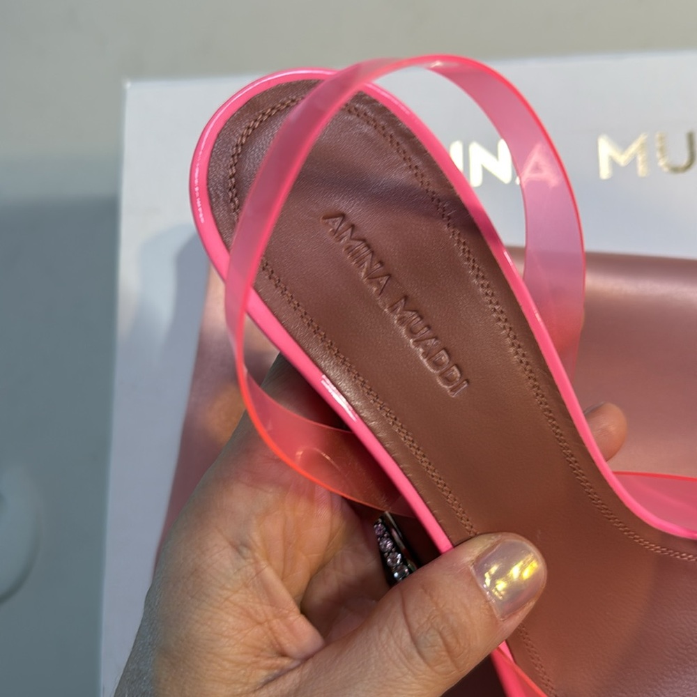 NWB Amina Muaddi Begum glass slingback pumps - Picture 5 of 12